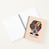 Floral Elegant Afro Frau Notizblock (Innenseite)