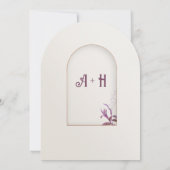 Floral Elegant Arch Islamic Wedding Monogram Einladung (Rückseite)