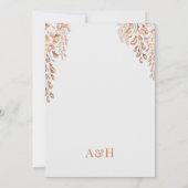 Floral Elegant Arch Islamic Wedding Monogram Einladung (Rückseite)