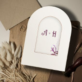 Floral Elegant Arch Islamic Wedding Monogram Einladung
