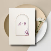 Floral Elegant Arch Islamic Wedding Monogram Einladung