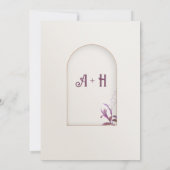Floral Elegant Arch Islamic Wedding Monogram Einladung (Rückseite)