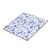 Floral Elegant Blue Flowers Ceramic Tile Fliese (Seite)