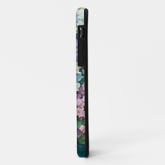 Floral Elegant Blue Hydrangeas iPhone Case (Hinten/Links)