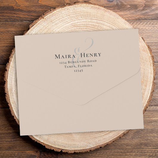 Floral Elegant Blush Simple Guest adressiert All In One Einladung