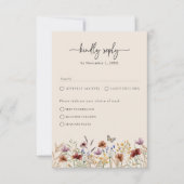 Floral Elegant Boho RSVP Card (Vorderseite)