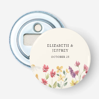 Floral Elegant Boho Summer Wildblumen Hochzeit Flaschenöffner
