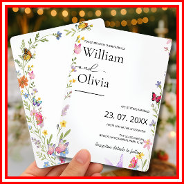 Floral Elegant Boho Wedding Einladung