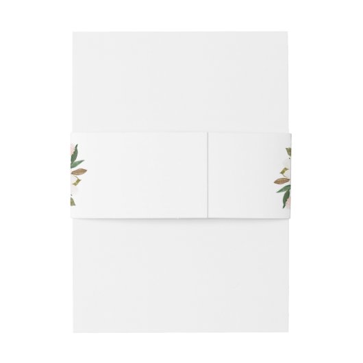 Floral Elegant Burgund Magnolia Einladungsbanderole (Rückseitenbeispiel)