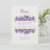 Floral Elegant Calligraphy Muttertag Feiertagskarte (Stehend Vorderseite)