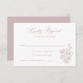 Floral Elegant Calligraphy Script Dusty Rose UAWG Einladung (Vorne/Hinten)