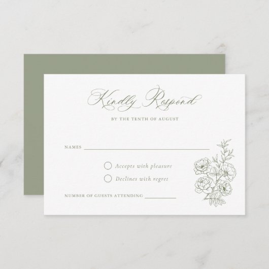 Floral Elegant Calligraphy Script-Rose UAWG Einladung (Vorne/Hinten)