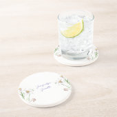 Floral Elegant Chic Calligrafy Name Lithograph Getränkeuntersetzer (Seite)