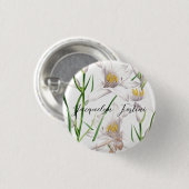 Floral Elegant Chic Niedliche Kalligrafie Name Button (Vorne & Hinten)