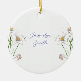 Floral Elegant Chic Niedliche Kalligrafie Name Keramik Ornament
