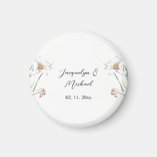 Floral Elegant Chic Niedliche Kalligrafie Name Magnet (Vorne)