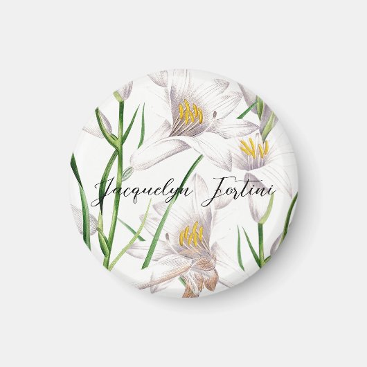 Floral Elegant Chic Niedliche Kalligrafie Name Magnet (Vorne)