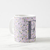 Floral Elegant Class E lilac mit einer Phrase Kaffeetasse (Vorderseite Links)