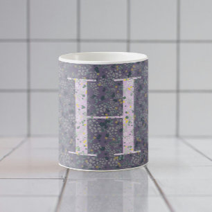 Floral Elegant Class H lila mit einer Phrase Kaffeetasse