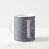 Floral Elegant Class H lila mit einer Phrase Kaffeetasse (Vorderseite Links)