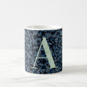 Floral Elegant Class Monogram A blue w/Phrase Kaffeetasse (Mittel)