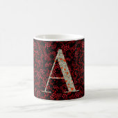Floral Elegant Class Monogram A red w/Phrase Kaffeetasse (Mittel)