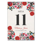Floral Elegant Colorful Fiesta Spanish Wedding Tischnummer (Vorderseite)