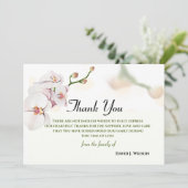 Floral Elegant Danke Memorial Card (Stehend Vorderseite)