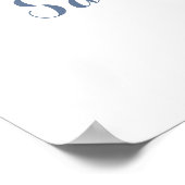 Floral Elegant Dusty Blue Crest Welcome Sign Poster (Ecke)