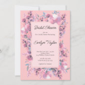 Floral Elegant Dusty Rose Brautparty Einladung (Vorderseite)