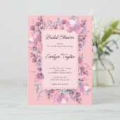 Floral Elegant Dusty Rose Brautparty Einladung (Stehend Vorderseite)