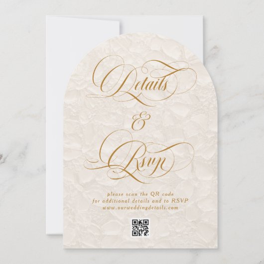 Floral Elegant Elfenbein auf einer Hochzeit Einladung (Rückseite)