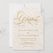 Floral Elegant Elfenbein auf einer Hochzeit Einladung (Vorderseite)