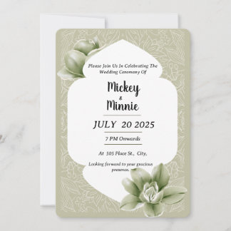 Floral Elegant Floral Wedding Card Einladung