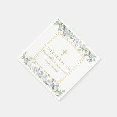 Floral Elegant Gold Cross Erste Heilige Kommune Serviette (Ecke)