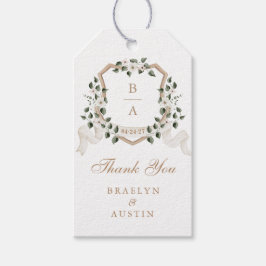 Floral Elegant Greenery Ivy Wappen Vielen Dank Geschenkanhänger