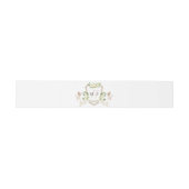 Floral Elegant Ivory Beige Wappen Lion Wedding Einladungsbanderole (Flach)