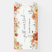 Floral Elegant Just Married Car Banner (Vertikal)