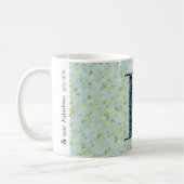Floral Elegant Klasse Monogram F blau mit einer Ph Kaffeetasse (Links)