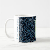 Floral Elegant Klasse Monogram F blau mit einer Ph Kaffeetasse (Links)