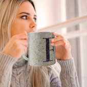Floral Elegant Klasse Monogram F blau mit einer Ph Kaffeetasse