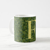 Floral Elegant Klasse Monogram F grün mit einer Ph Kaffeetasse (Vorderseite Links)