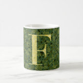 Floral Elegant Klasse Monogram F grün mit einer Ph Kaffeetasse (Mittel)
