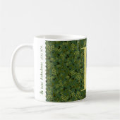 Floral Elegant Klasse Monogram F grün mit einer Ph Kaffeetasse (Links)