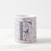 Floral Elegant Klasse Monogram F lilac mit einer P Kaffeetasse (Mittel)