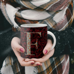 Floral Elegant Klasse Monogram F rot mit einer Phr Kaffeetasse