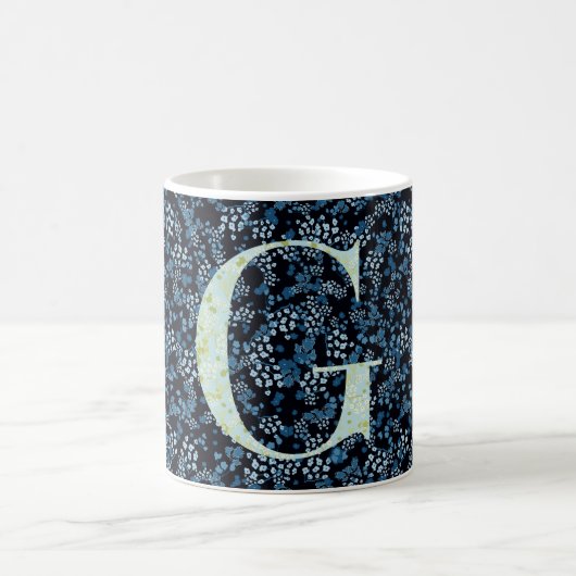 Floral Elegant Klasse Monogram G blau mit der Phra Kaffeetasse (Mittel)