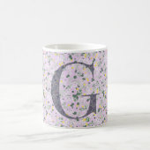 Floral Elegant Klasse Monogram G lilac mit einer P Kaffeetasse (Mittel)