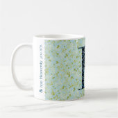 Floral Elegant Klasse Monogram H blau w/Phrase Kaffeetasse (Links)
