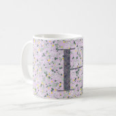 Floral Elegant Klasse Monogram H lilac mit einer P Kaffeetasse (Vorderseite Links)